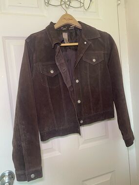 DC Brown Suede Bomber Jacket
